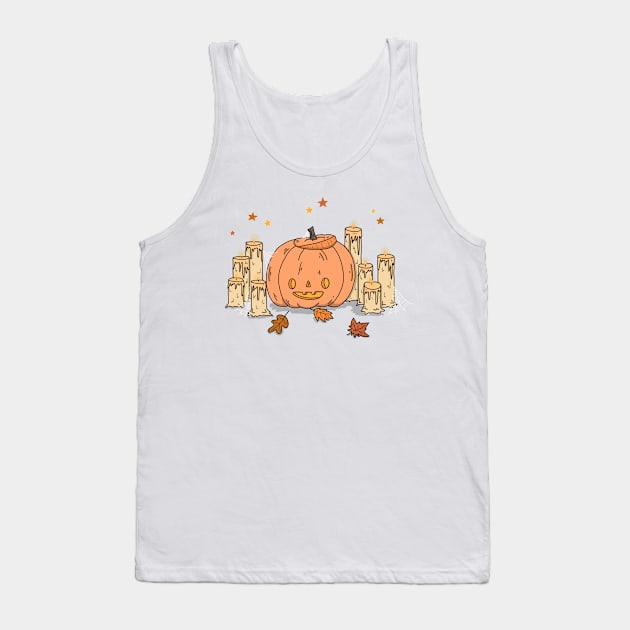 Pumpkin Candles Tank Top by Little Spooky Studio